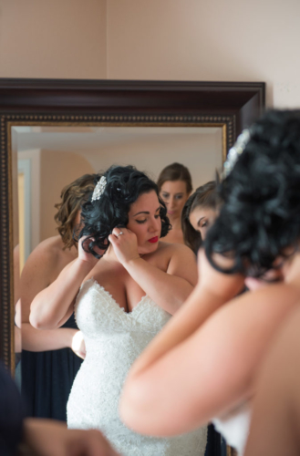 Bride Getting Dressed Barn on Bridge